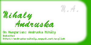 mihaly andruska business card